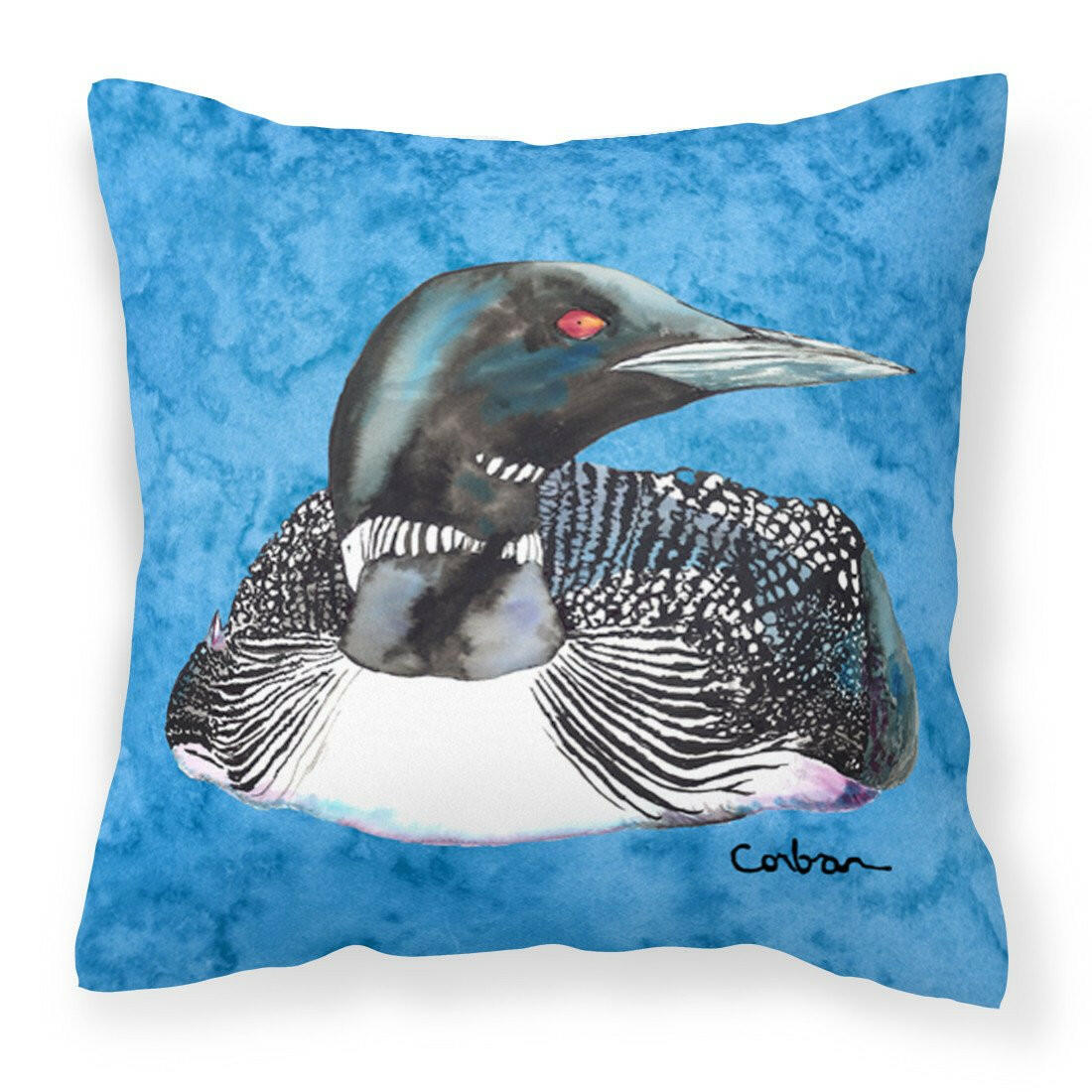 Loon Decorative Throw Pillow 14x14 Indoor Outdoor Accent Cushion, Fabric Cover with Insert for Sofa, Bed, Porch & Living Room