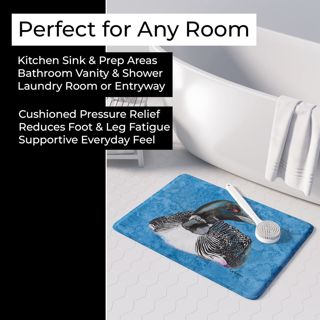 Loon Memory Foam Kitchen Mat Machine Washable Anti-Fatigue Cushion Comfort Bath or Kitchen Rug
