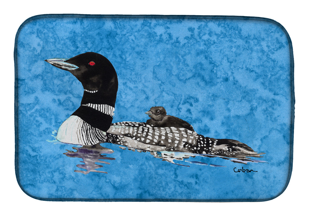 Momma and Baby Loon Dish Drying Mat Absorbent Dish Drying Mat Pad for Kitchen Counter Dish Drainer Mat for Countertop, 14 x 21", Multicolor