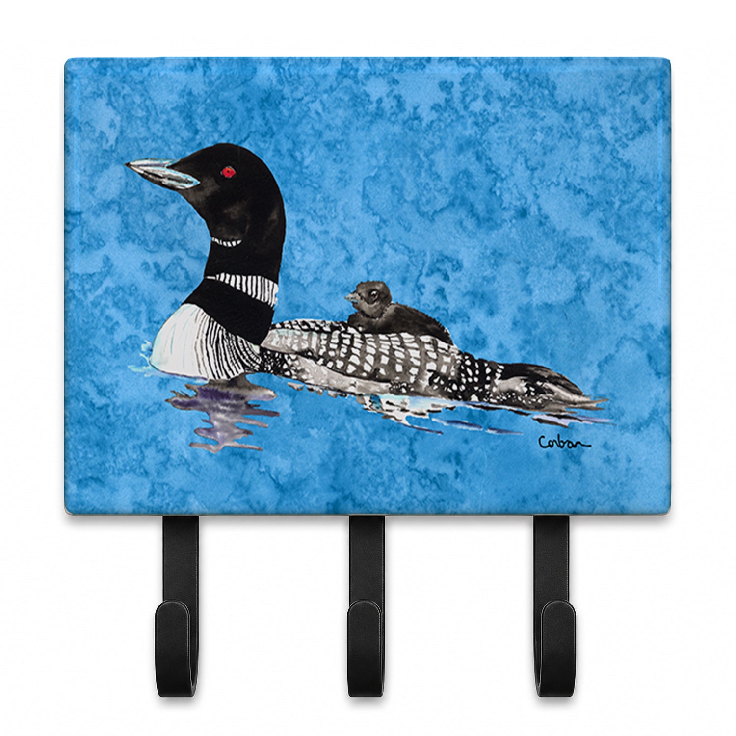 Momma and Baby Loon Leash or Key Holder Wall Hooks, Coat Rack Wall Mount, for Hanging Keys, Towels, Aprons, Leashes