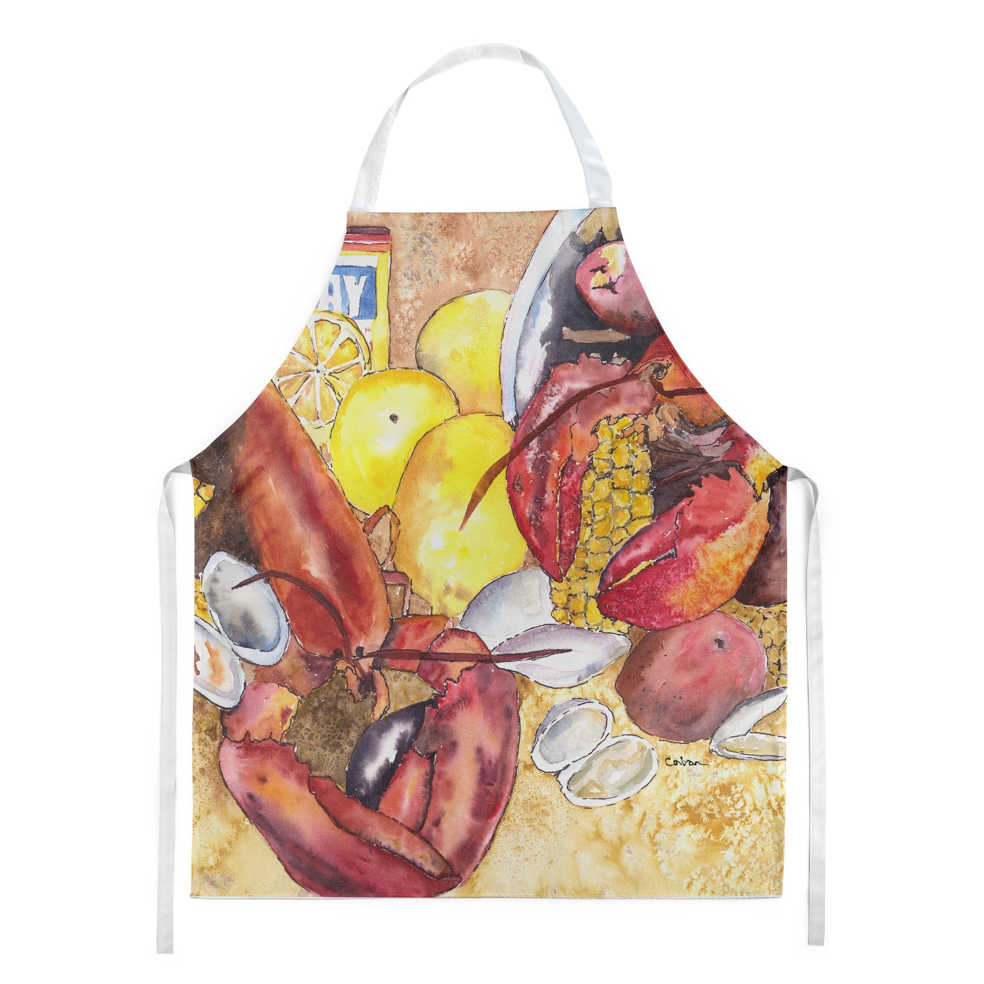 Lobster with Old Bay Apron Cooking Kitchen Server Baking Crafts Gardening for Adult Women Men, Unisex, Large, Multicolor