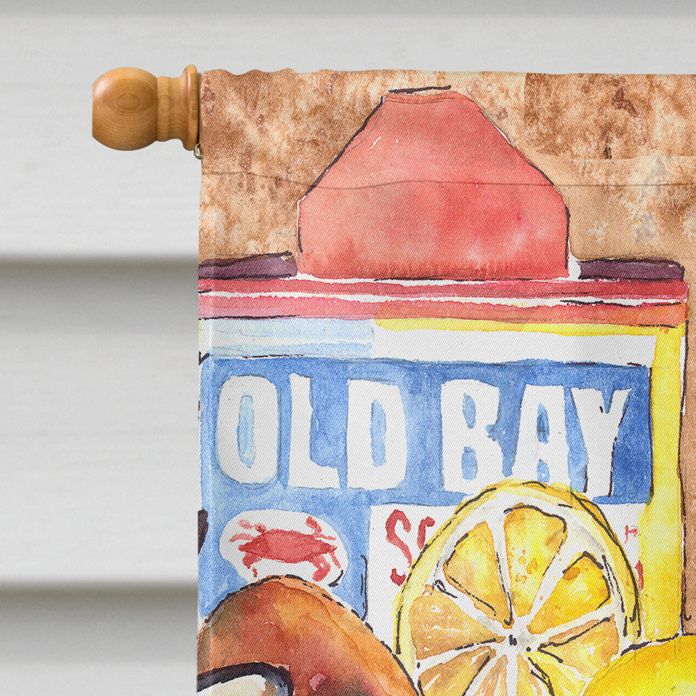 Lobster with Old Bay House Flag 28x40 Porch Sleeve Pole Decorative Outside Yard Banner Artwork Wall Hanging, Polyester