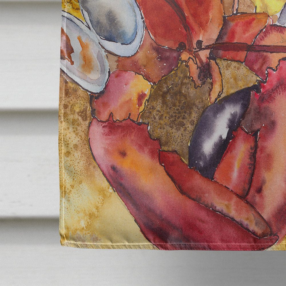 Lobster with Old Bay House Flag 28x40 Porch Sleeve Pole Decorative Outside Yard Banner Artwork Wall Hanging, Polyester