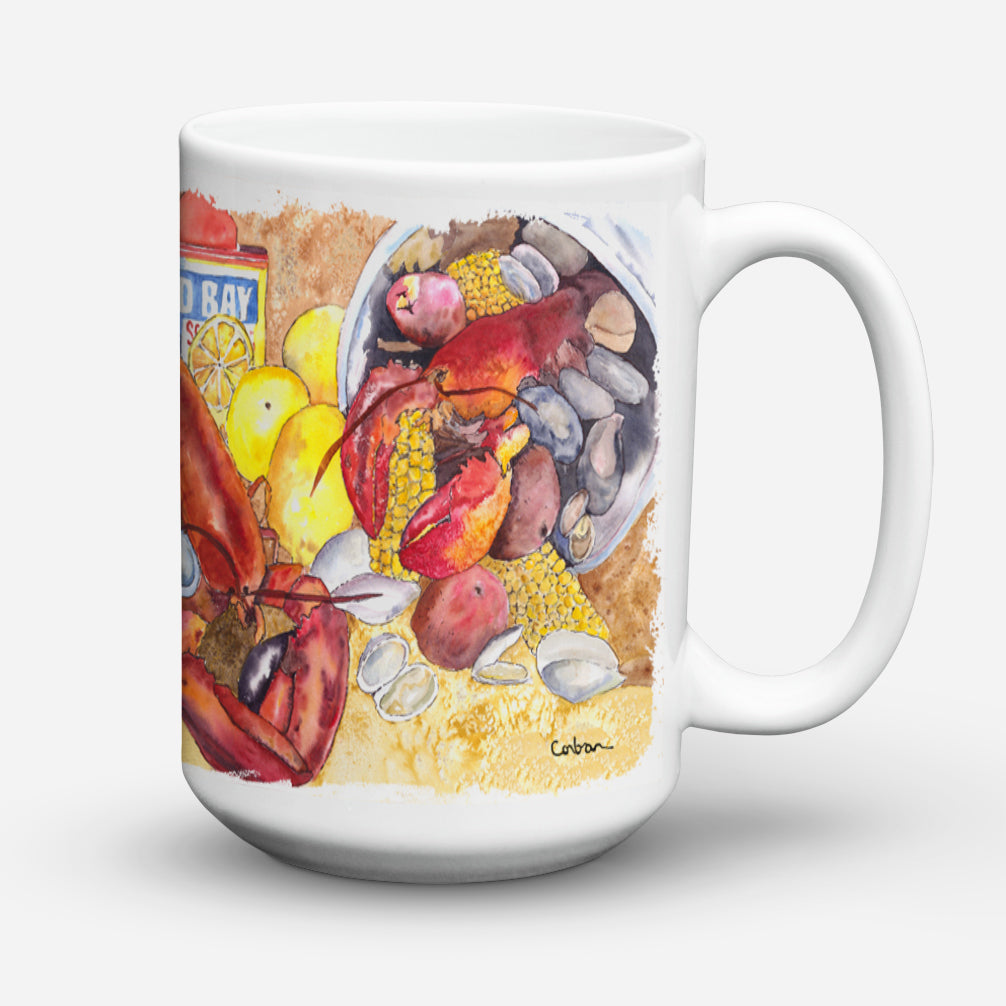 Lobster with Old Bay Ceramic Coffee Mug 15 oz Decorative Large C Handle Mug Cup for Tea, Cocoa Hot Chocolate