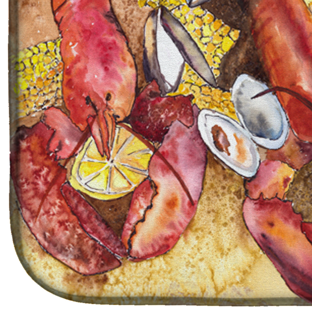 Lobster with Old Bay Dish Drying Mat Absorbent Dish Drying Mat Pad for Kitchen Counter Dish Drainer Mat for Countertop, 14 x 21", Multicolor