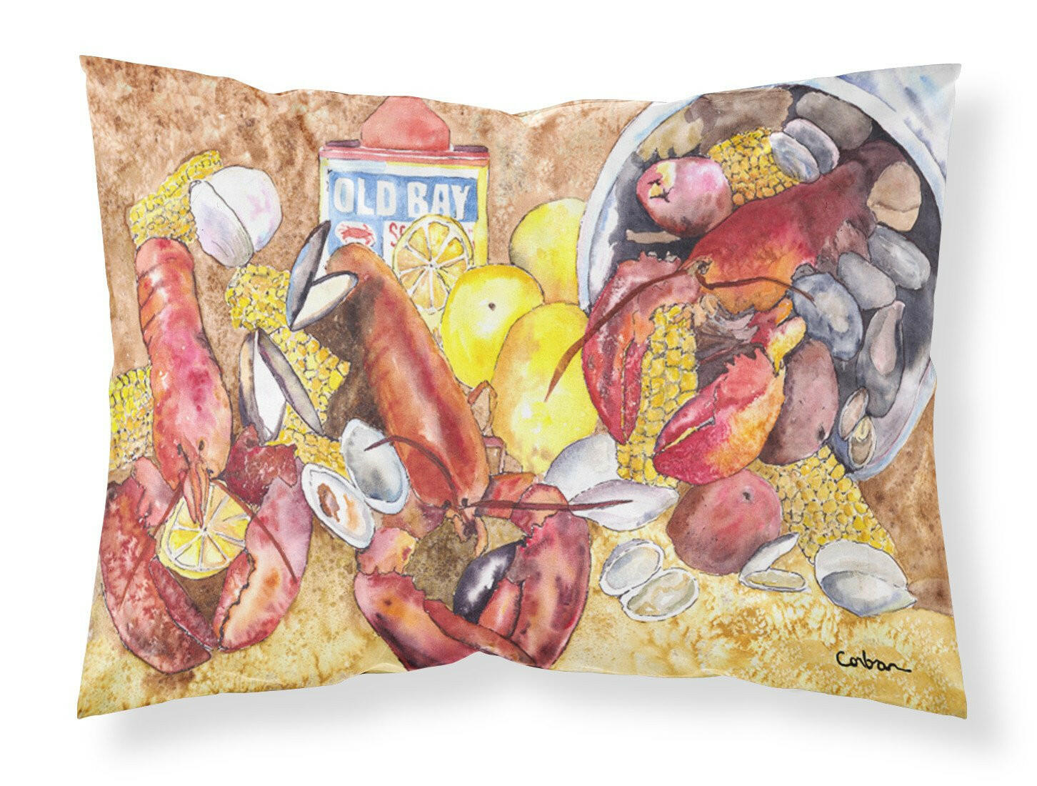 Lobster with Old Bay Standard Pillowcase Lightweight Super Soft Easy Care Decorative Artwork Pillowcase, Standard