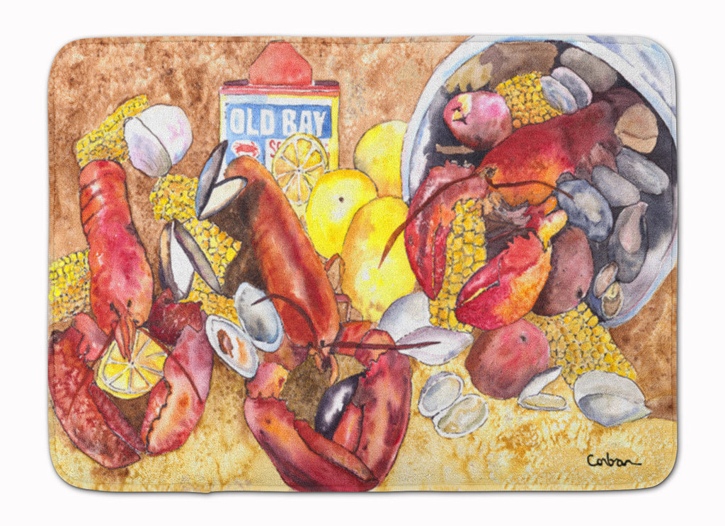 Lobster with Old Bay Memory Foam Kitchen Mat Machine Washable Anti-Fatigue Cushion Comfort Bath or Kitchen Rug