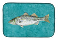 Striped Bass Fish Dish Drying Mat Absorbent Dish Drying Mat Pad for Kitchen Counter Dish Drainer Mat for Countertop, 14 x 21", Multicolor