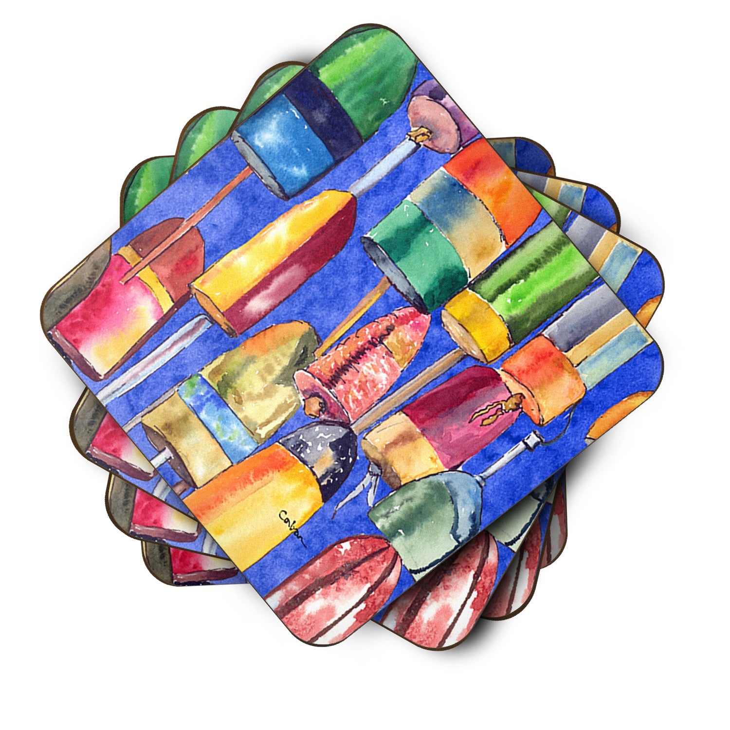 Bouys Foam Coasters Set of 4 Cup Coasters for Indoor Outdoor, Tabletop Protection, Anti Slip, Mouse pad Material