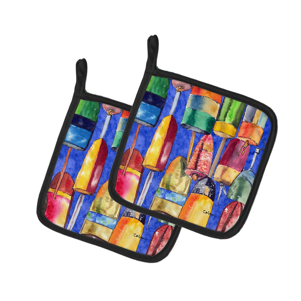 Bouys Pot Holder Set of 2 Heat Resistant Quilted Hot Pads 7.5 x 7.5 Inch, Insulated Kitchen Trivets for Cooking & Baking