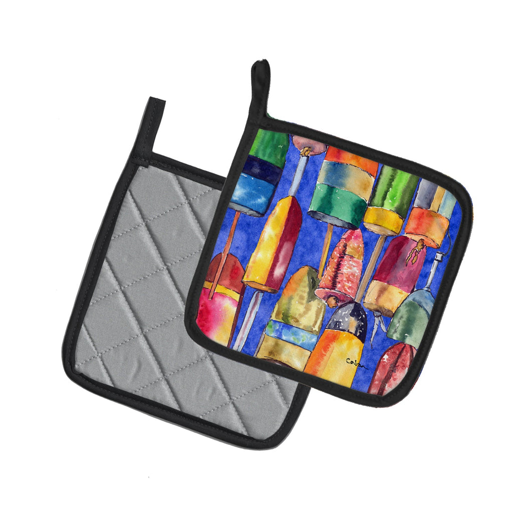Bouys Pot Holder Set of 2 Heat Resistant Quilted Hot Pads 7.5 x 7.5 Inch, Insulated Kitchen Trivets for Cooking & Baking