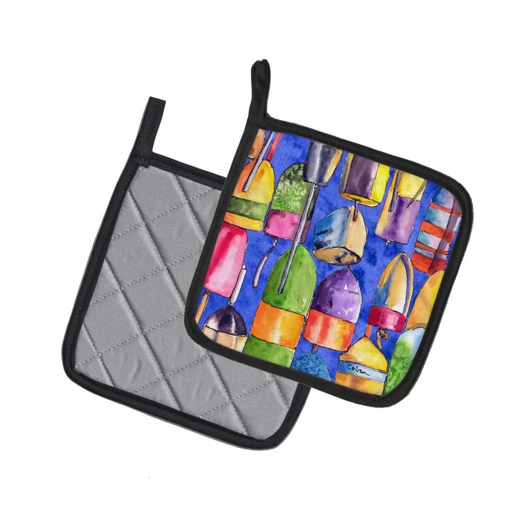 Lobster Bouys  Pot Holder Set of 2 Heat Resistant Quilted Hot Pads 7.5 x 7.5 Inch, Insulated Kitchen Trivets for Cooking & Baking