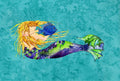 Blonde Mermaid on Teal Fabric Placemat Washable Placemat Dinner Table Decor No Ironing Linen Look