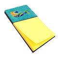 Blonde Mermaid on Teal Watercolor Sticky Note Holder Refillable Dispenser Desk Accessory 3x3 Pad Gift