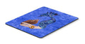 Brunette Mermaid on Blue Mouse Pad, Heat Resistant Trivet Hot Pad , Non Slip Rubber Desk Mat, Kitchen Counter Protector, Home Office Decor Gift