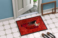 Black Haired Mermaid on Red Doormat Indoor Outdoor 24H X 36W Front Door Mat Rugs for Entryway, Non Slip Washable Low Pile,
