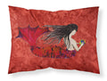 Black Haired Mermaid on Red Standard Pillowcase Lightweight Super Soft Easy Care Decorative Artwork Pillowcase, Standard