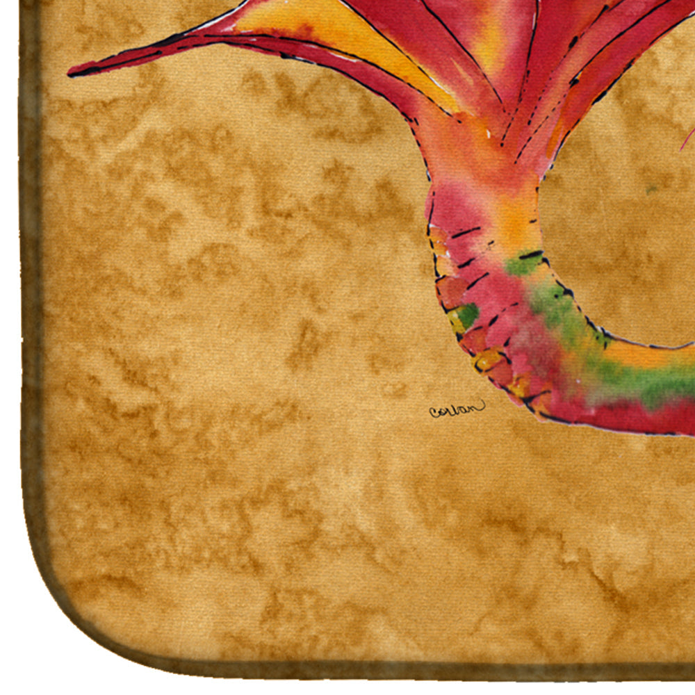 Ginger Red Headed Mermaid on Gold Dish Drying Mat Absorbent Dish Drying Mat Pad for Kitchen Counter Dish Drainer Mat for Countertop, 14 x 21", Multicolor