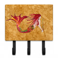 Ginger Red Headed Mermaid on Gold Leash or Key Holder Wall Hooks, Coat Rack Wall Mount, for Hanging Keys, Towels, Aprons, Leashes