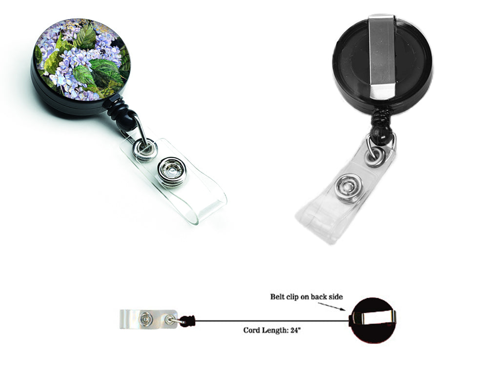 Hydrangea Retractable Badge Reel for Nurses ID Badge Holder with Clip Retractable Employee Badge Holder, Belt Clip