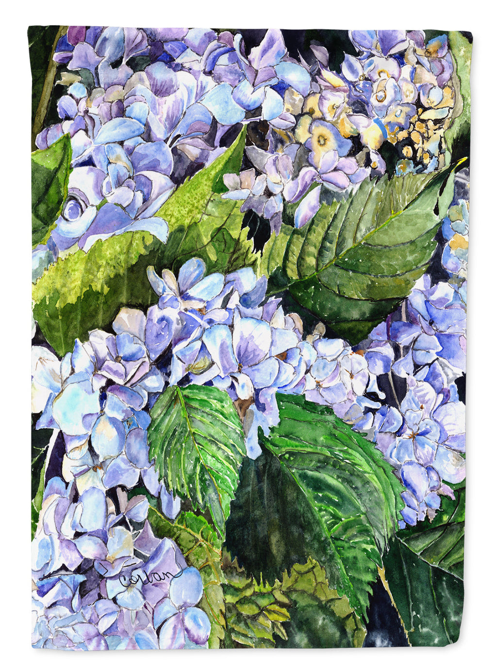 Hydrangea House Flag 28x40 Porch Sleeve Pole Decorative Outside Yard Banner Artwork Wall Hanging, Polyester
