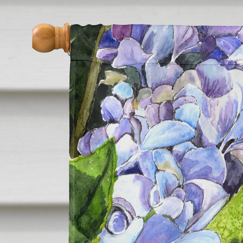 Hydrangea House Flag 28x40 Porch Sleeve Pole Decorative Outside Yard Banner Artwork Wall Hanging, Polyester