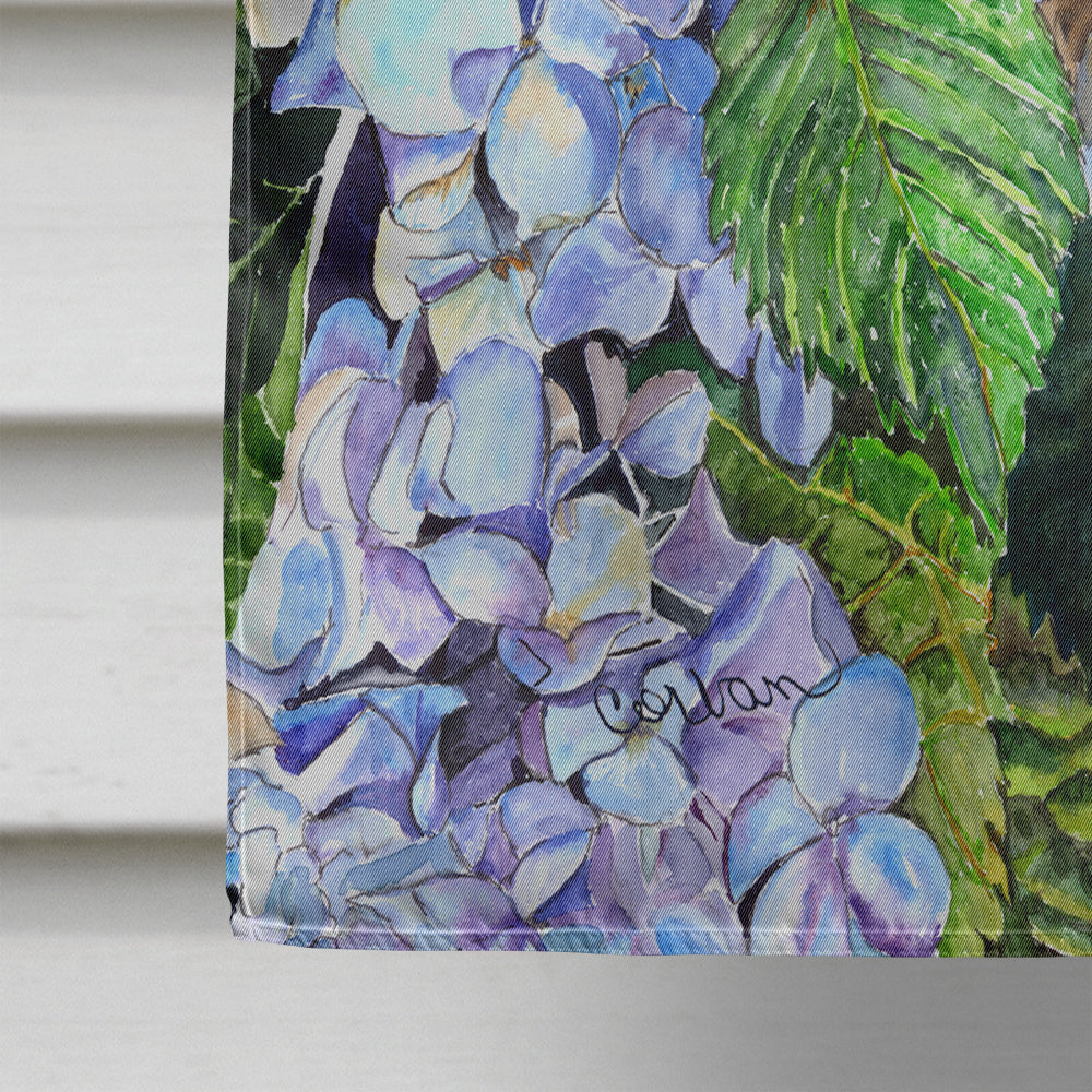 Hydrangea House Flag 28x40 Porch Sleeve Pole Decorative Outside Yard Banner Artwork Wall Hanging, Polyester