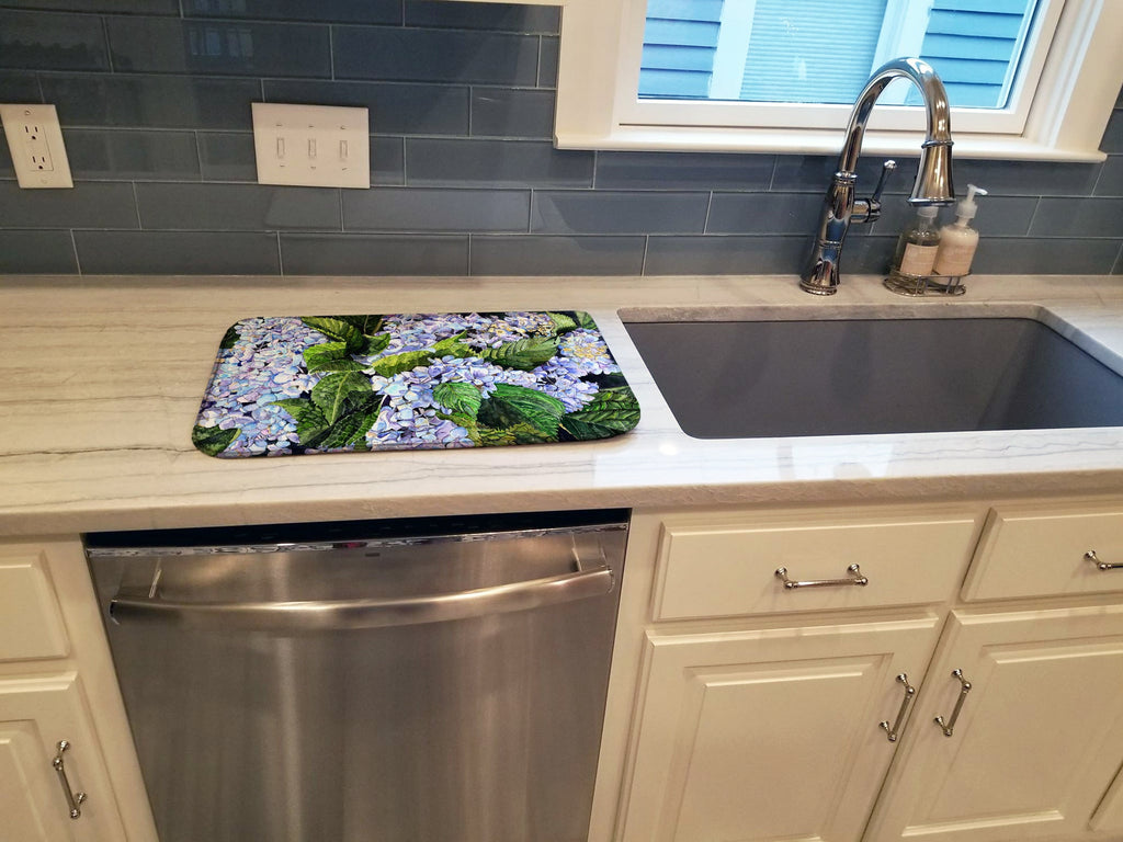Hydrangea Dish Drying Mat Absorbent Dish Drying Mat Pad for Kitchen Counter Dish Drainer Mat for Countertop, 14 x 21", Multicolor