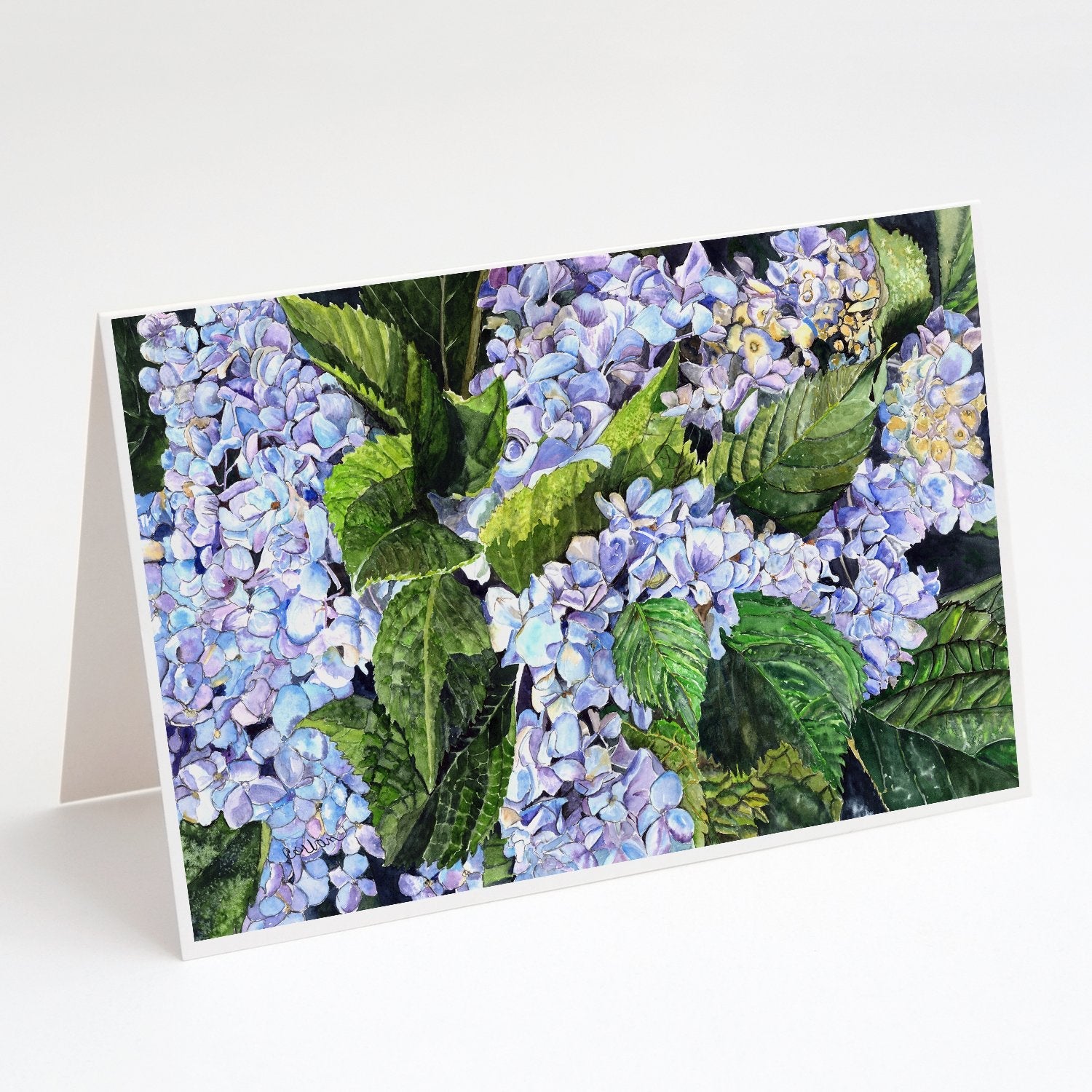 Hydrangea Greeting Cards Pack of 8 Blank Cards with Envelopes Whimsical A7 Size 5x7