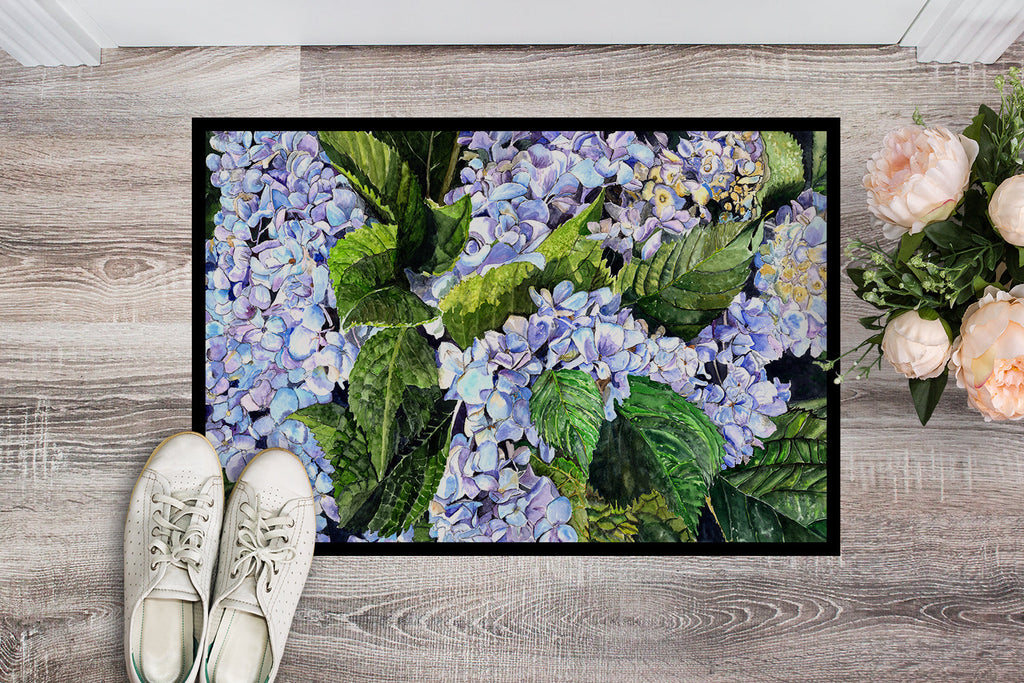 Hydrangea Doormat Indoor Outdoor 24H X 36W Front Door Mat Rugs for Entryway, Non Slip Washable Low Pile,