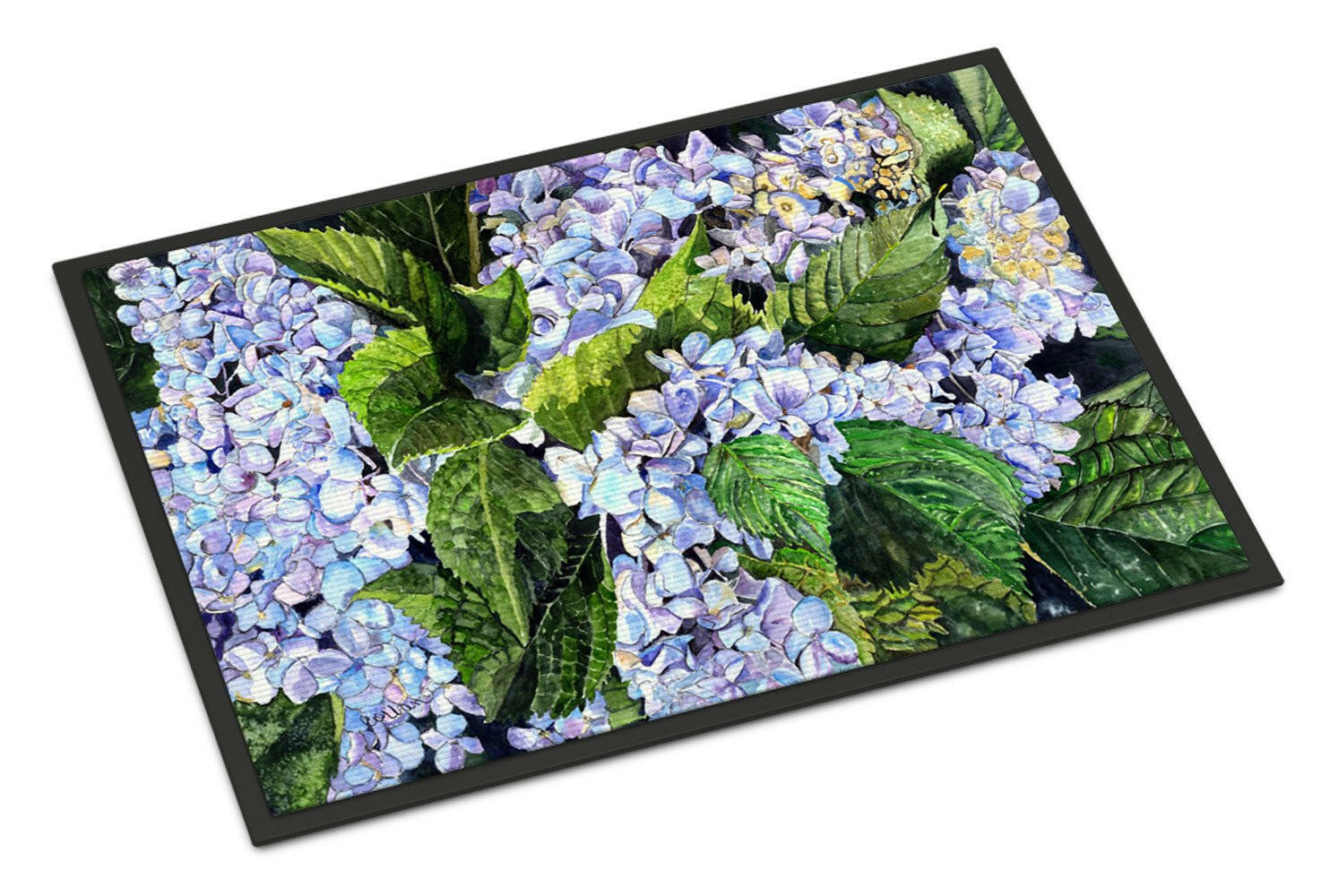 Hydrangea Doormat Indoor Outdoor 18H X 27W Front Door Mat Rugs for Entryway, Non Slip Washable