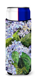 Hydrangea Slim Can Hugger , Insulated Foam Hugger for 12 oz Slim Cans, Beer Bottles & Water Bottles, Printed in USA