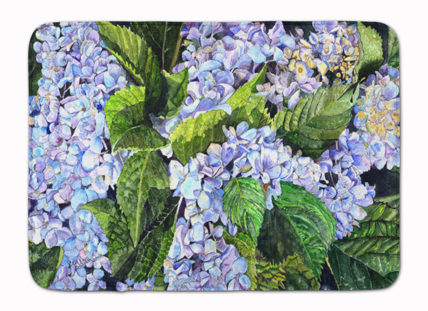 Hydrangea Memory Foam Kitchen Mat Machine Washable Anti-Fatigue Cushion Comfort Bath or Kitchen Rug