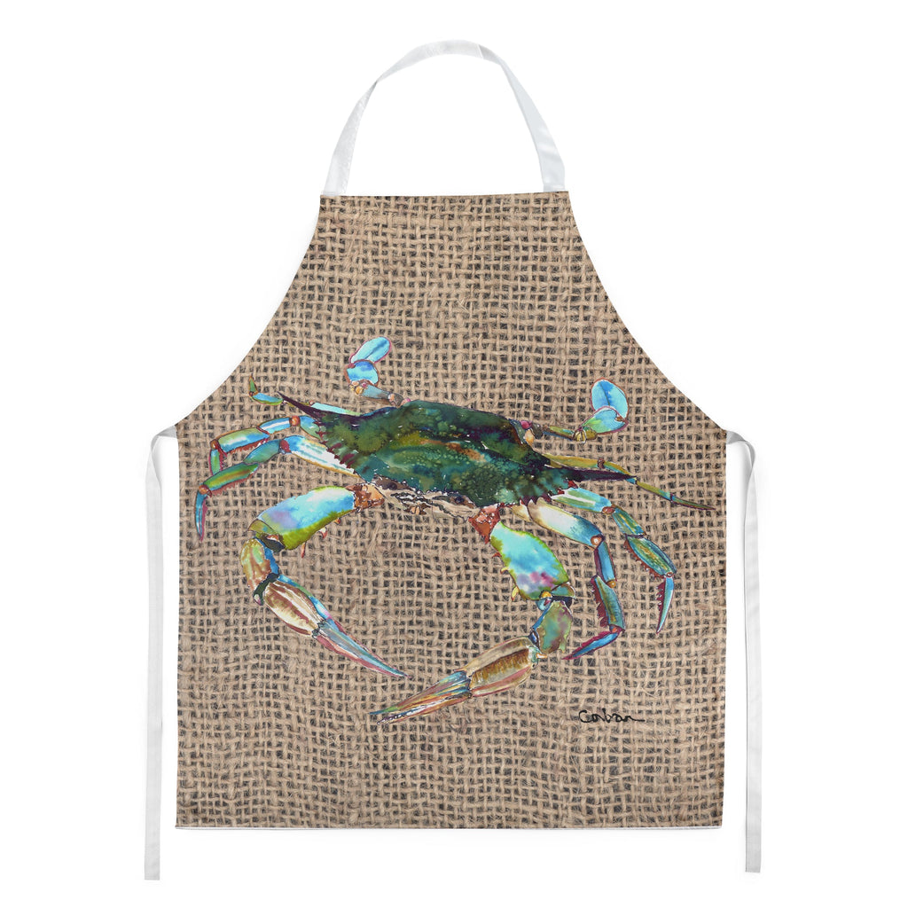 Blue Crab on Faux Burlap Apron Cooking Kitchen Server Baking Crafts Gardening for Adult Women Men, Unisex, Large, Multicolor