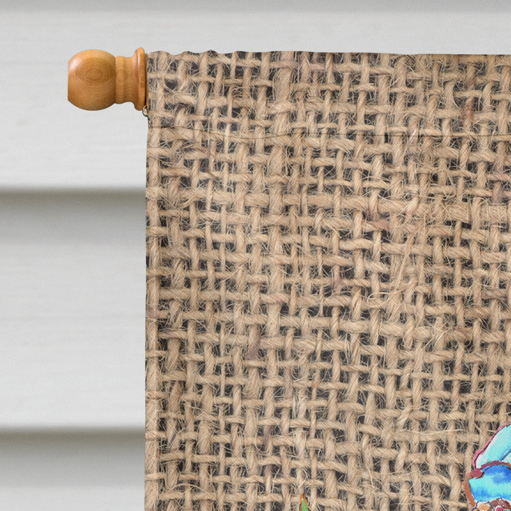 Blue Crab on Faux Burlap House Flag 28x40 Porch Sleeve Pole Decorative Outside Yard Banner Artwork Wall Hanging, Polyester