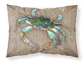 Blue Crab on Faux Burlap Standard Pillowcase Lightweight Super Soft Easy Care Decorative Artwork Pillowcase, Standard