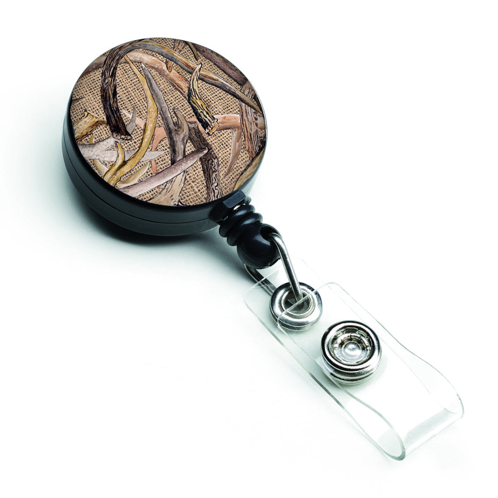 Deer Horns Retractable Badge Reel for Nurses ID Badge Holder with Clip Retractable Employee Badge Holder, Belt Clip