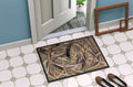 Deer Horns Doormat Indoor Outdoor 24H X 36W Front Door Mat Rugs for Entryway, Non Slip Washable Low Pile,