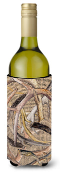 Deer Horns Wine Bottle Hugger Gift Sleeve for Standard 750 ml Bottles, Insulated Reusable Also Fits Mini Shot & Pint Bottles