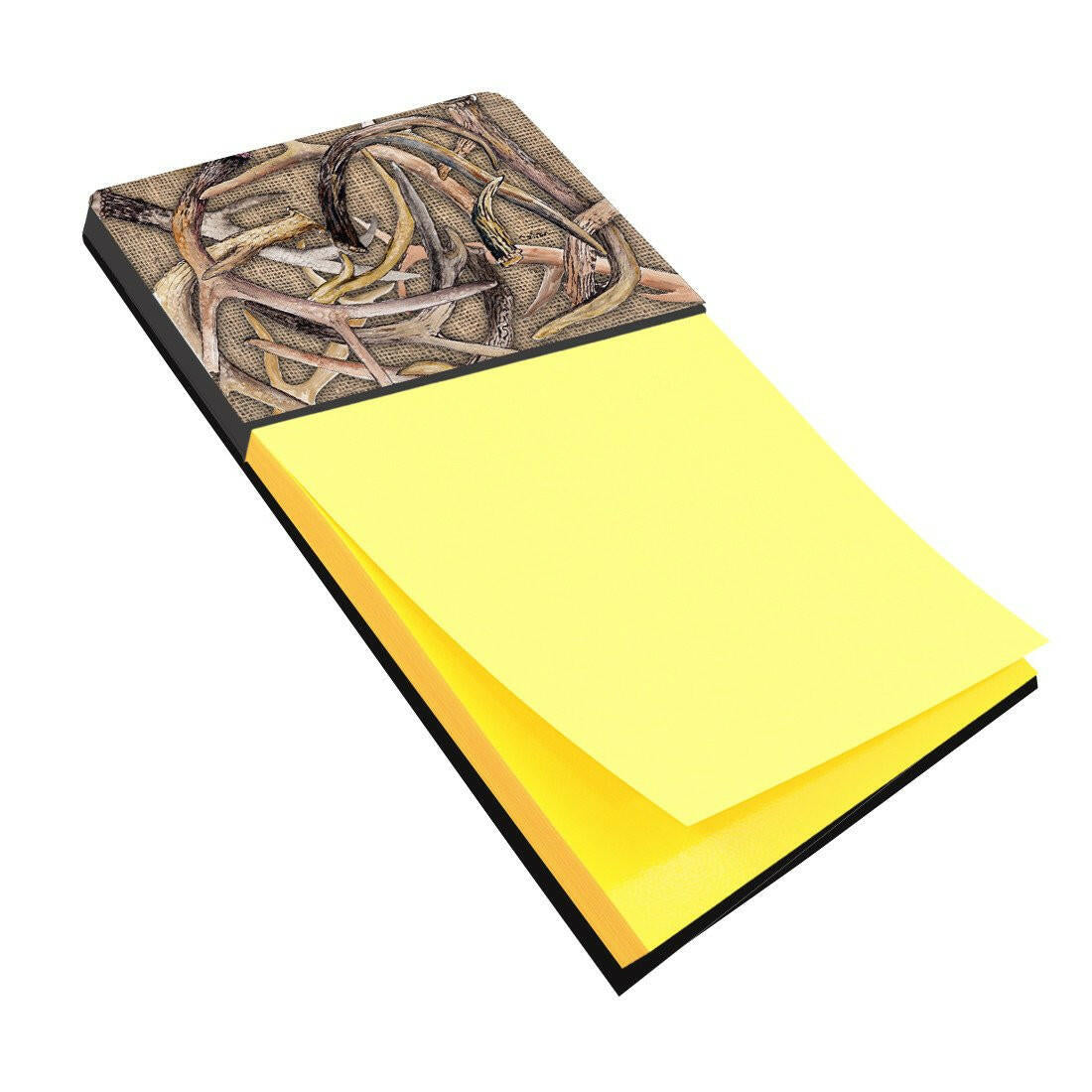 Deer Horns Watercolor Sticky Note Holder Refillable Dispenser Desk Accessory 3x3 Pad Gift