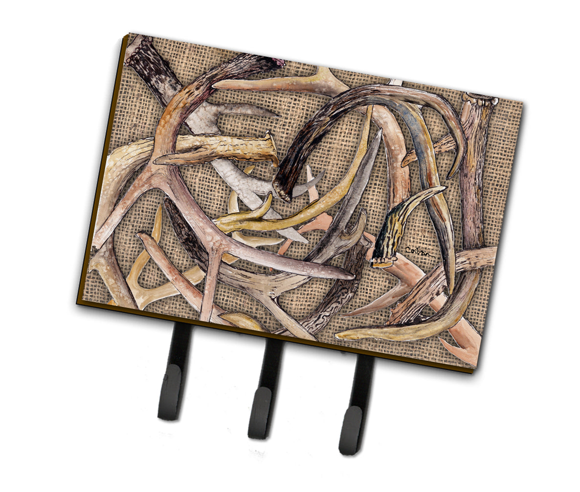 Deer Horns Leash or Key Holder Wall Hooks, Coat Rack Wall Mount, for Hanging Keys, Towels, Aprons, Leashes