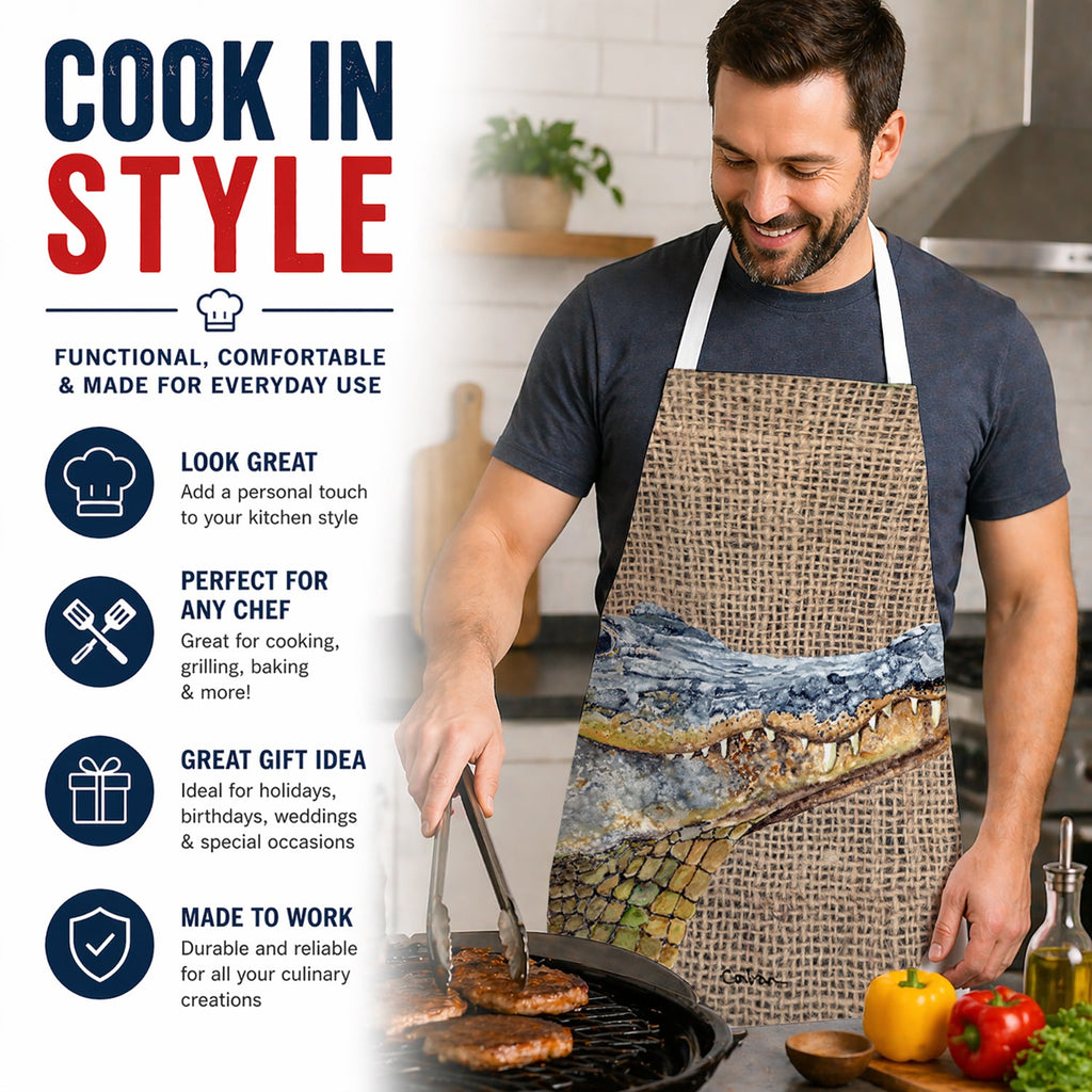 Alligator Apron Cooking Kitchen Server Baking Crafts Gardening for Adult Women Men, Unisex, Large, Multicolor