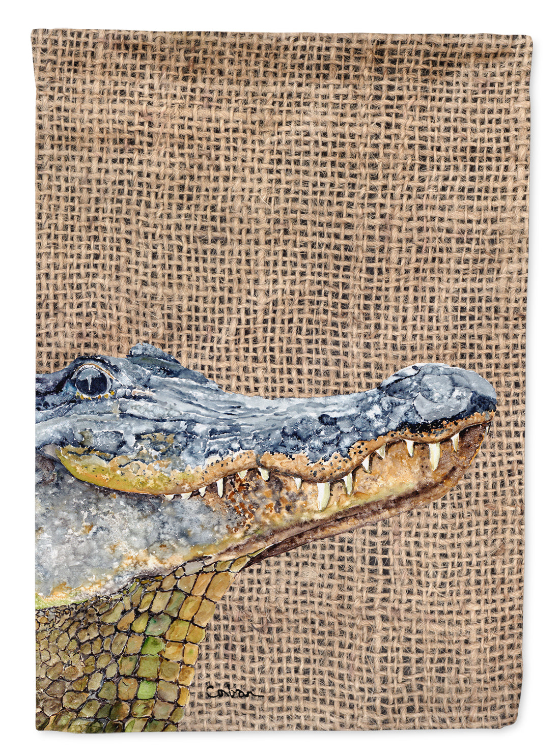 Alligator House Flag 28x40 Porch Sleeve Pole Decorative Outside Yard Banner Artwork Wall Hanging, Polyester