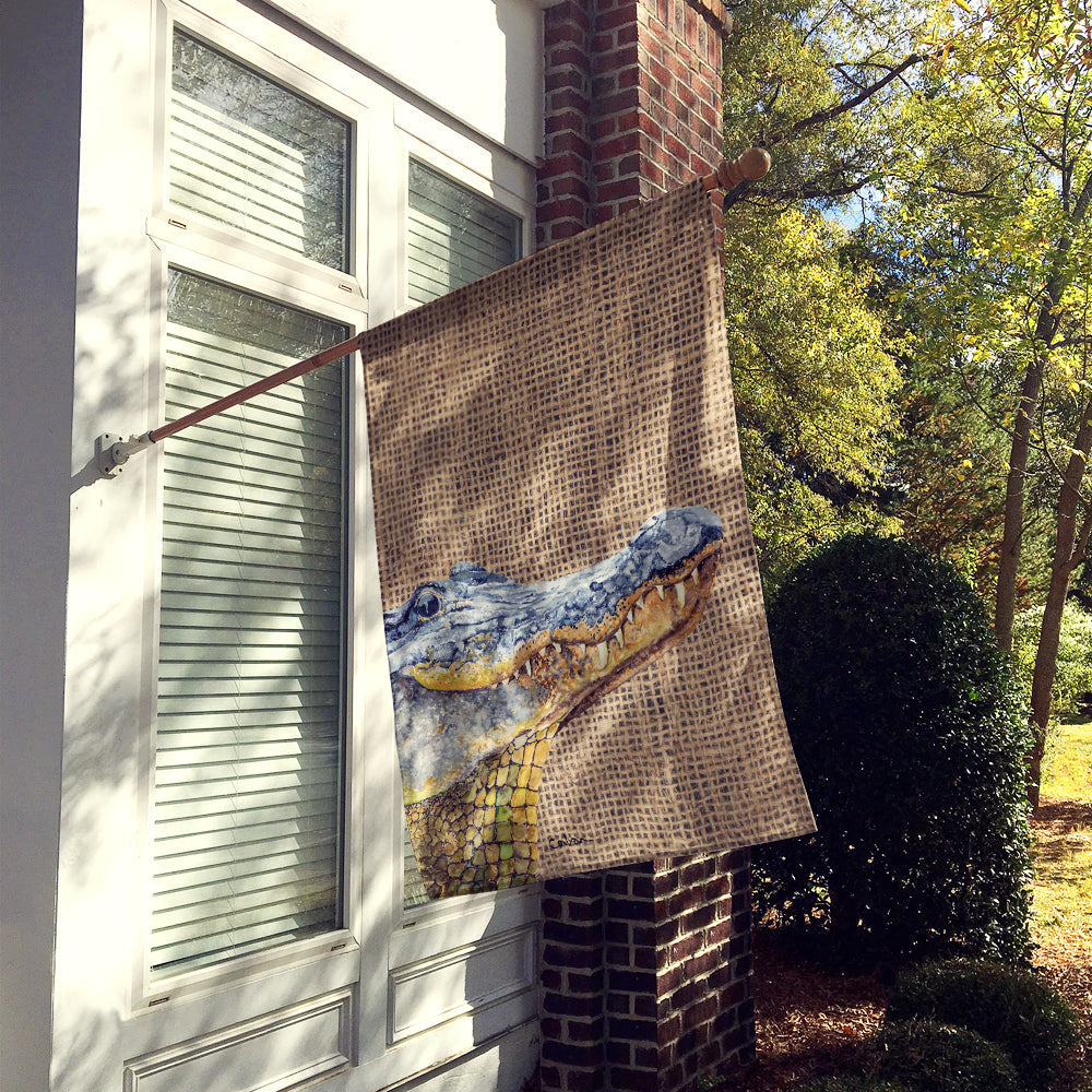 Alligator House Flag 28x40 Porch Sleeve Pole Decorative Outside Yard Banner Artwork Wall Hanging, Polyester