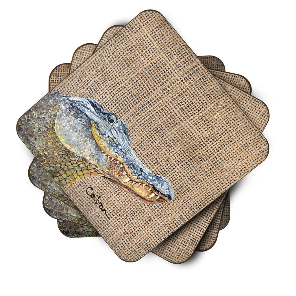 Alligator Foam Coasters Set of 4 Cup Coasters for Indoor Outdoor, Tabletop Protection, Anti Slip, Mouse pad Material