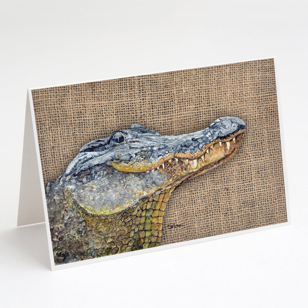 Alligator Greeting Cards Pack of 8 Blank Cards with Envelopes Whimsical A7 Size 5x7