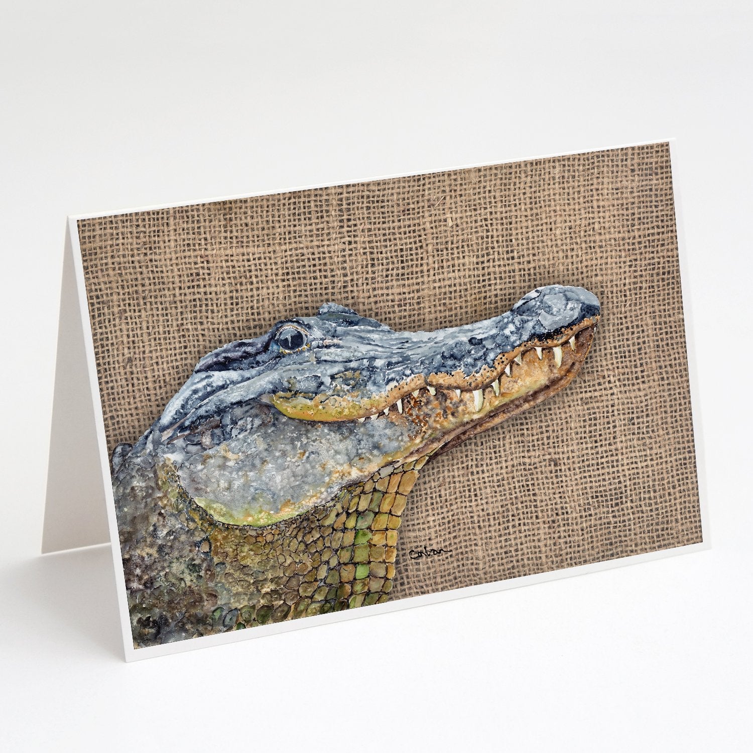 Alligator Greeting Cards Pack of 8 Blank Cards with Envelopes Whimsical A7 Size 5x7