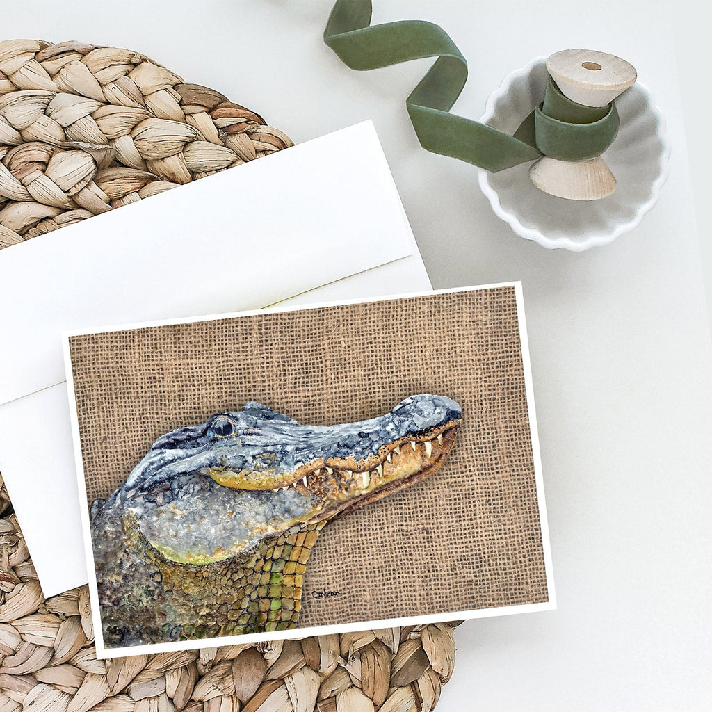 Alligator Greeting Cards Pack of 8 Blank Cards with Envelopes Whimsical A7 Size 5x7