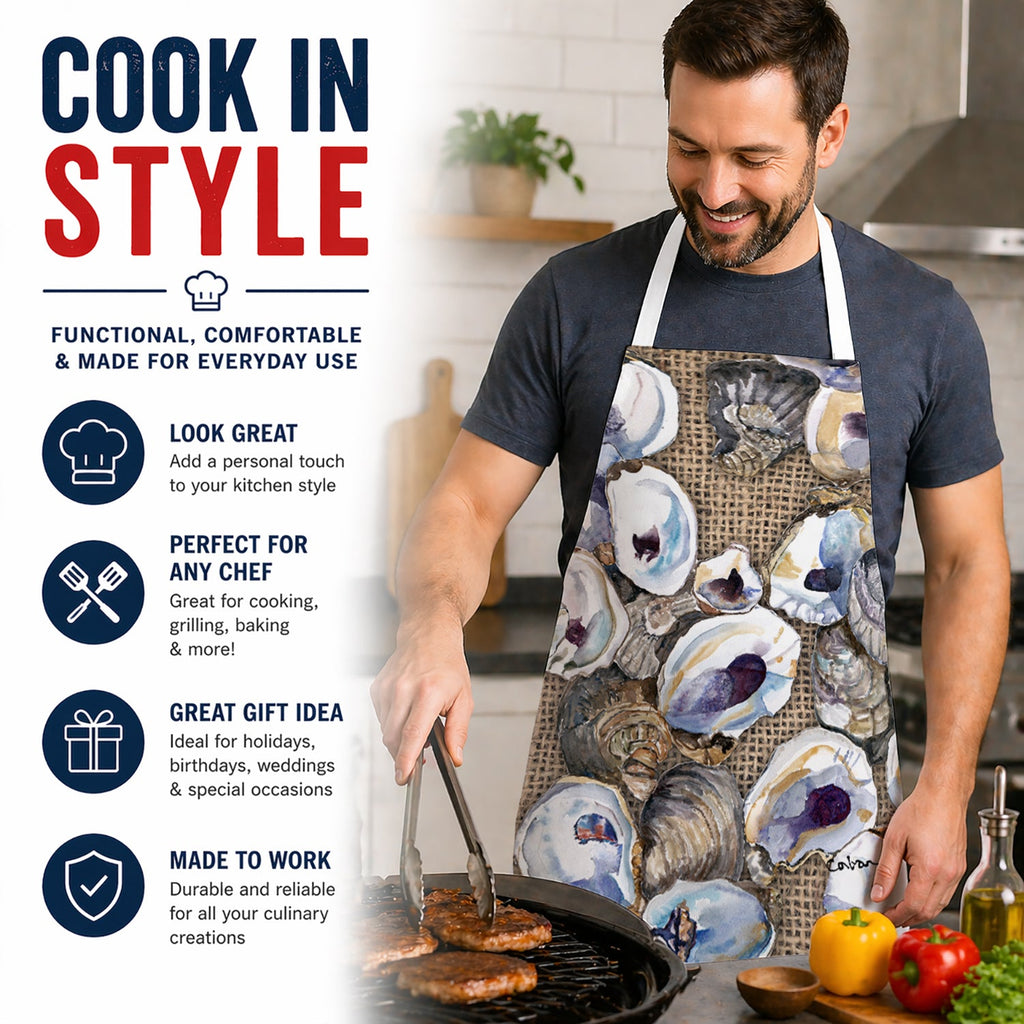 Oyster Apron Cooking Kitchen Server Baking Crafts Gardening for Adult Women Men, Unisex, Large, Multicolor