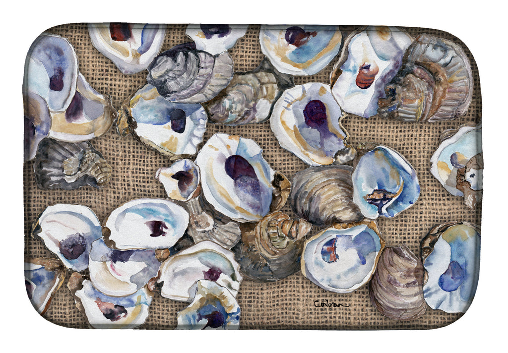 Oyster Dish Drying Mat Absorbent Dish Drying Mat Pad for Kitchen Counter Dish Drainer Mat for Countertop, 14 x 21", Multicolor